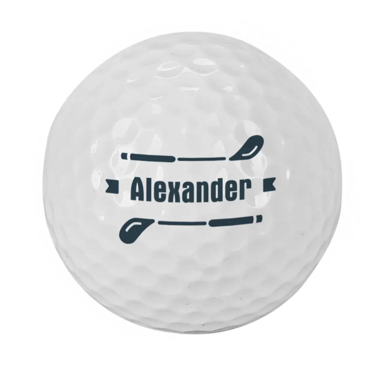Personalisierte Golfbälle im 3er Set mit Wunschname und Golfschlägermotiv