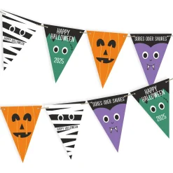 Personalisierte Halloween-Wimpelkette mit Wunschtext und Jahr | Dekoration für Halloween