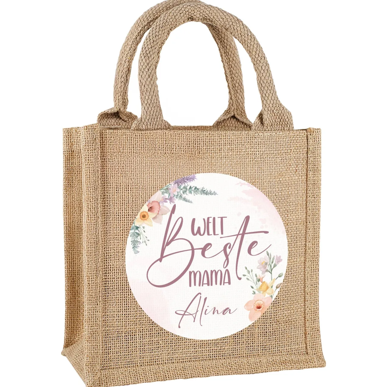 Personalisierte Jutetasche für die weltbeste Mama | Geschenktüte zum Muttertag