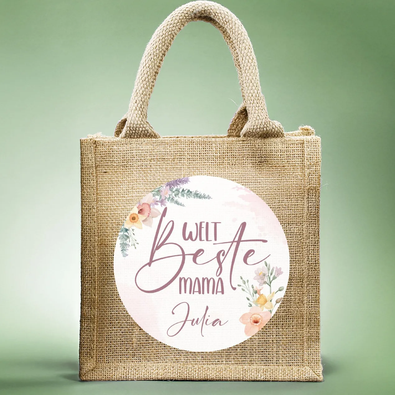 Personalisierte Jutetasche für die weltbeste Mama | Geschenktüte zum Muttertag
