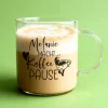 Personalisierte Kaffeetasse XL aus Leonardo-Glas mit Name & Spruch 'macht Kaffeepause' für Kolleginnen