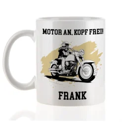 Personalisierte Keramiktasse mit Cruiser & Chopper Bike Motiven | Geschenk für Motorradfahrer