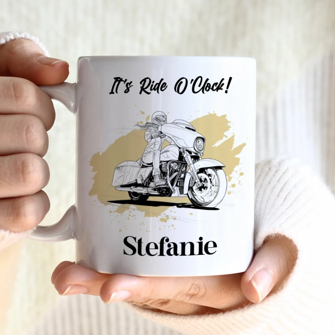 Personalisierte Keramiktasse mit Cruiser & Chopper Bike Motiven | Geschenk für Motorradfahrer