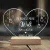 Personalisierte LED Acryl-Lampe Herz mit Namen zum Valentinstag | Du bringst meine Welt zum Leuchten