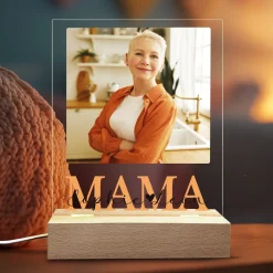 Personalisierte LED-Lampe zum Muttertag mit Foto & Wunschtext | Mama-Motiv