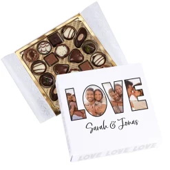 Personalisierte Lindt Pralinen 'LOVE' mit Fotos & Wunschtext | Geschenk für Valentinstag & Hochzeit