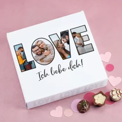 Personalisierte Lindt Pralinen 'LOVE' mit Fotos & Wunschtext | Geschenk für Valentinstag & Hochzeit