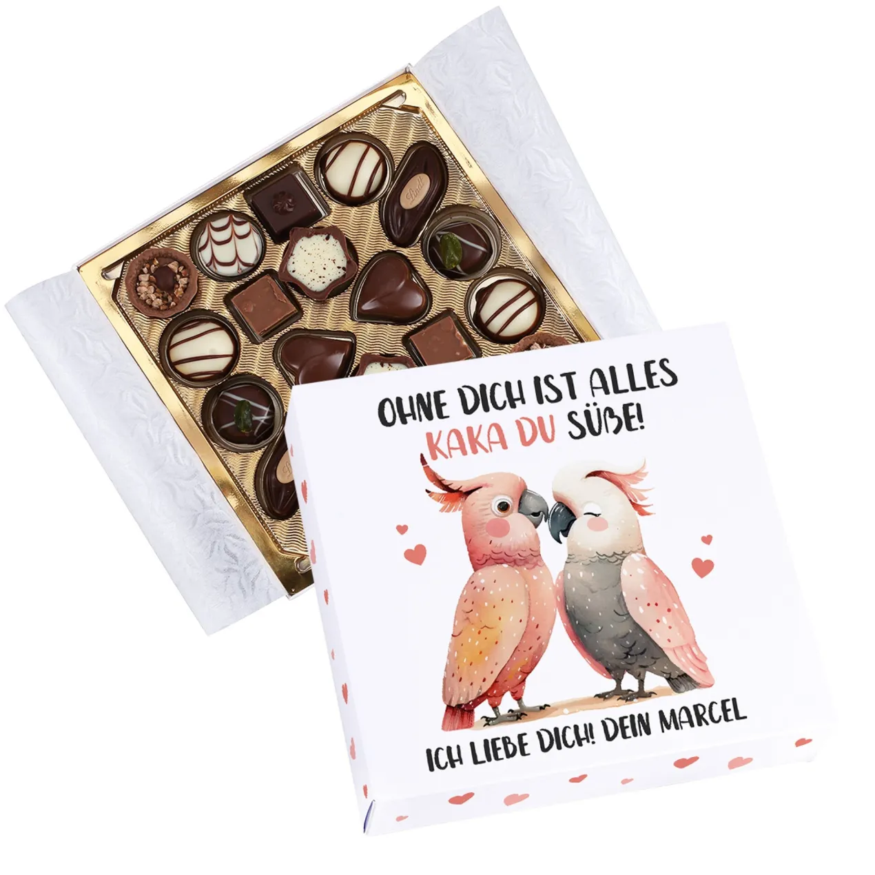 Personalisierte Lindt Pralinen 'Ohne dich ist alles Kaka du süße!'| Geschenk zum Valentinstag