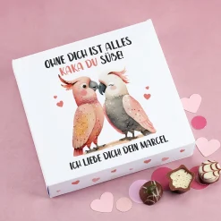 Personalisierte Lindt Pralinen 'Ohne dich ist alles Kaka du süße!'| Geschenk zum Valentinstag