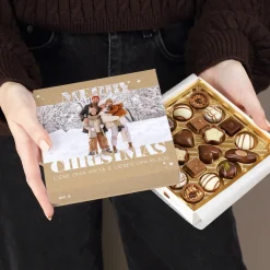 Personalisierte Lindt Pralinen Merry Christmas mit Foto & Wunschtext | Süßes Weihnachtsgeschenk