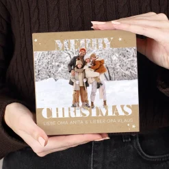 Personalisierte Lindt Pralinen Merry Christmas mit Foto & Wunschtext | Süßes Weihnachtsgeschenk