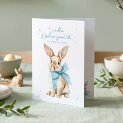 Personalisierte Osterkarte mit Foto & Wunschtext | Individuelle Grußkarte zu Ostern mit Hasenmotiv