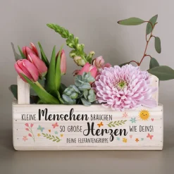 Personalisierte Pflanzkiste als Dankeschön für Erzieherinnen und Lehrer