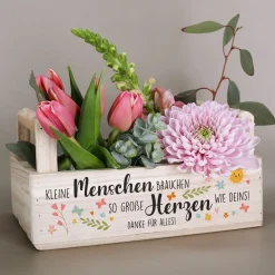 Personalisierte Pflanzkiste als Dankeschön für Erzieherinnen und Lehrer