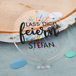 Personalisierter Acryl Deko Ballon zum Geburtstag | Geburtstagsgeschenk mit Name