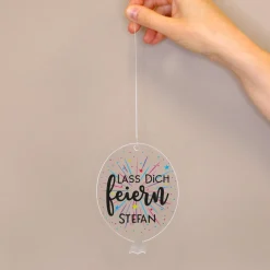 Personalisierter Acryl Deko Ballon zum Geburtstag | Geburtstagsgeschenk mit Name