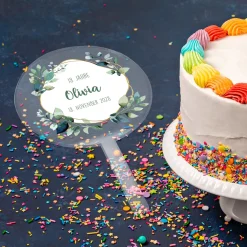 Personalisierter Acryl Tortentopper mit Anlass, Name & Datum für Jugendweihe & andere festliche Anlässe