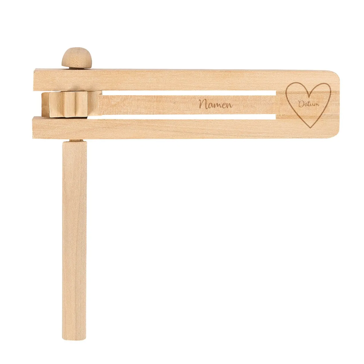 Personalisierte Ratsche aus Holz zur Hochzeit mit Namen und Datum | Gastgeschenk zur Hochzeit