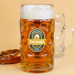 Personalisierter Bierseidel für Bierkenner mit Name | Bierkrug & Schnapsglas in 3 Größen