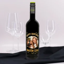 Personalisierter Biorebe Wein zum Geburtstag mit Foto & Name | Happy Birthday