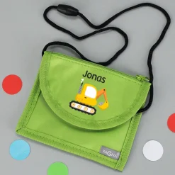 Personalisierter Brustbeutel mit Name & Bagger | Geschenk für Jungen | Farbauswahl