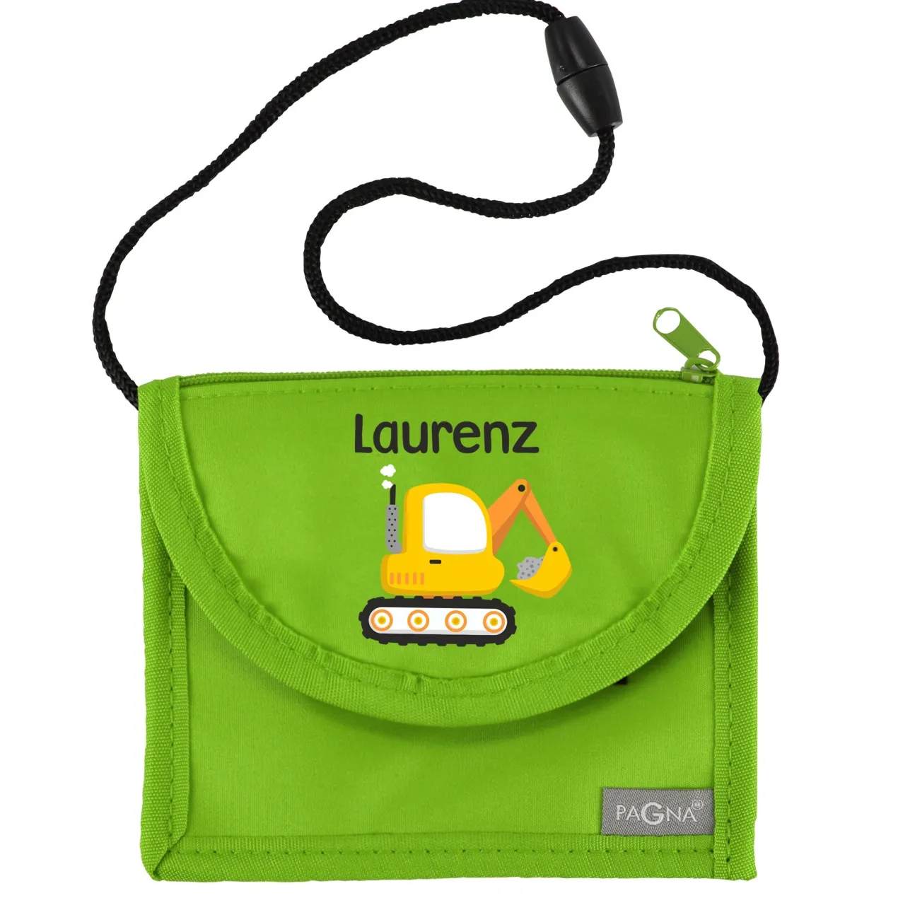 Personalisierter Brustbeutel mit Name & Bagger | Geschenk für Jungen | Farbauswahl