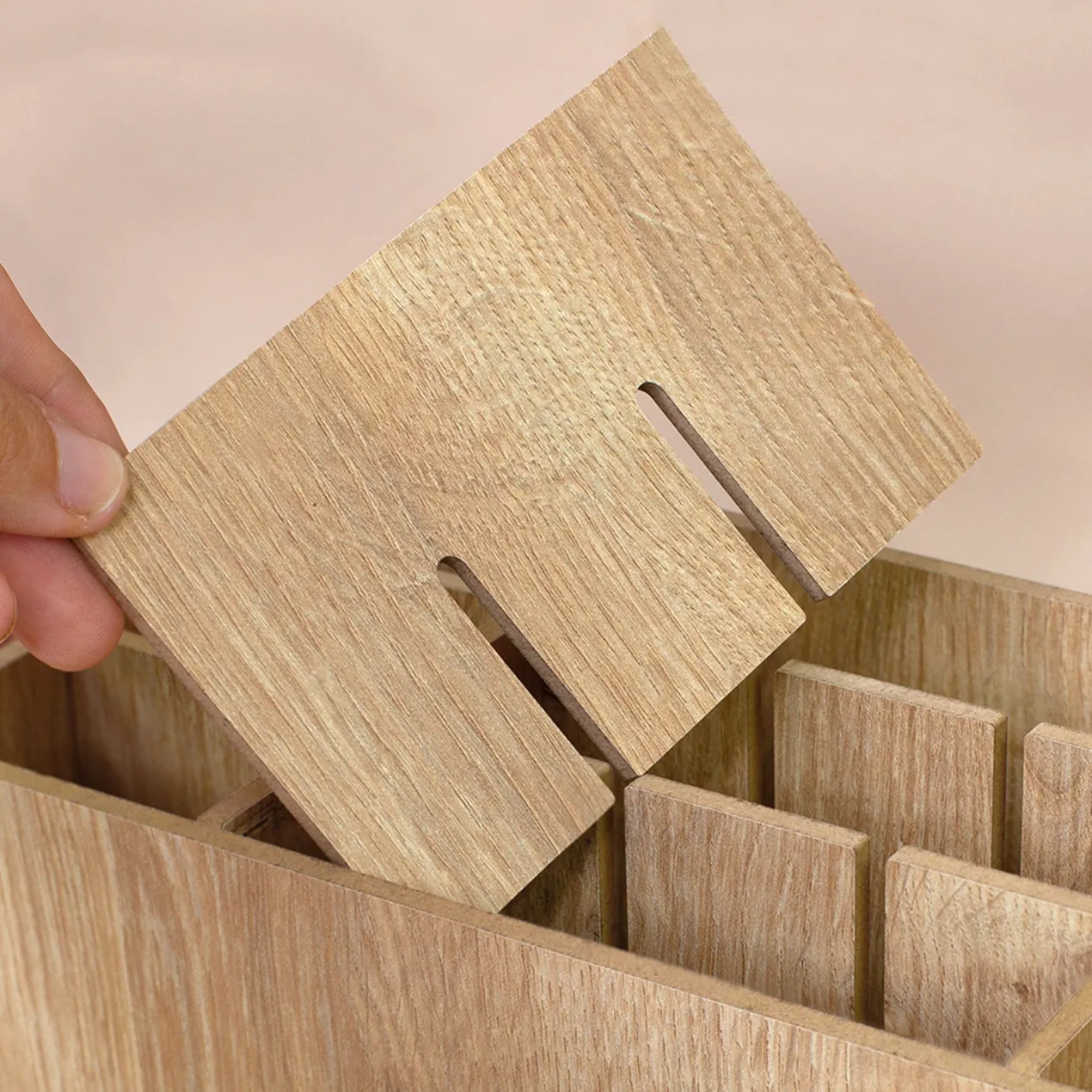 Personalisierter clipfritz Make up Organizer aus Holz | Kosmetik Aufbewahrung mit Name