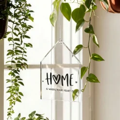 Personalisierter Deko Acryl Anhänger HOME mit Wunschtext | Dekoration für zu Hause