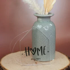 Personalisierter Deko Acryl Anhänger HOME mit Wunschtext | Dekoration für zu Hause