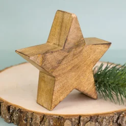 Personalisierter Deko Stern aus Holz mit Namensgravur | Holzstern Geschenk | Herz-Motiv