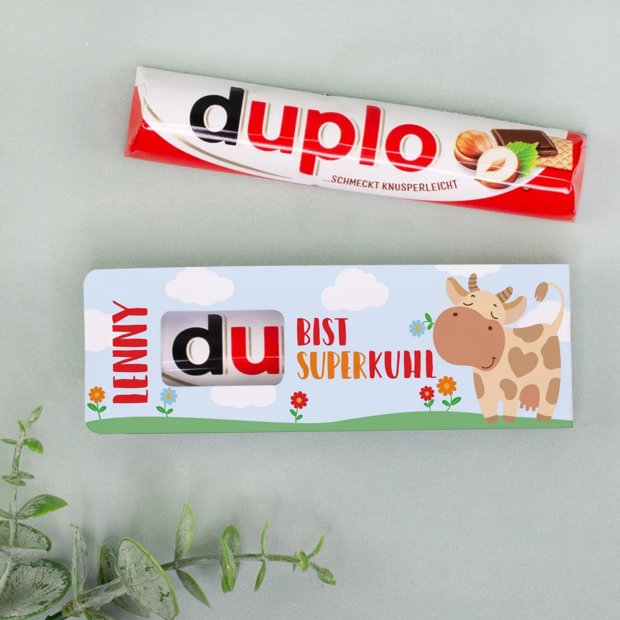 Personalisierter duplo Riegel als Geschenk für Kinder | SuperKUHL | Schokoriegel mit Name