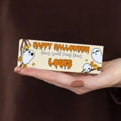 Personalisierter duplo Riegel als Geschenk zu Halloween | Schokoriegel mit Name 'Happy Halloween'