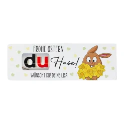 Personalisierter duplo Riegel zu Ostern mit Hase & Wunschtext | Frohe Ostern du Hase Schokoriegel