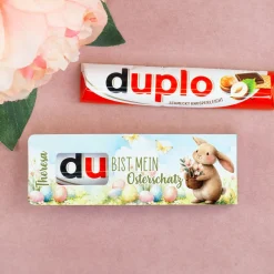 Personalisierter duplo Riegel zu Ostern mit Hase & Name | Du bist mein Osterschatz - Schokolade
