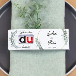 Personalisierter duplo Riegel als Gastgeschenk zur Hochzeit | Schokoriegel mit Namen & Datum