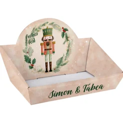Personalisierter Geschenkkorb mit Nussknacker Motiv | Weihnachtskorb mit Wunschtext in 2 Größen