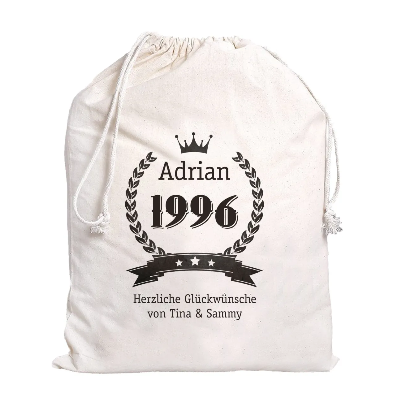 Personalisierter Geschenksack zum Geburtstag mit Name & Wunschtext | Geschenkverpackung in 3 Größen