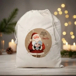 Personalisierter Geschenksack mit Foto-Herz, Wunschtext & Name | Geschenkverpackung zu Weihnachten