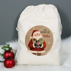 Personalisierter Geschenksack mit Foto-Herz, Wunschtext & Name | Geschenkverpackung zu Weihnachten