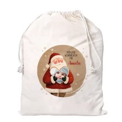 Personalisierter Geschenksack mit Foto-Herz, Wunschtext & Name | Geschenkverpackung zu Weihnachten