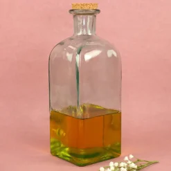 Personalisierter Getränkespender aus Glas mit Zitrone Motiv und Hahn | 2L Spender für Limonade & Saft