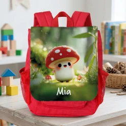 Personalisierter Glückspilz Kindergarten Rucksack mit Name | Geschenk für Kinder