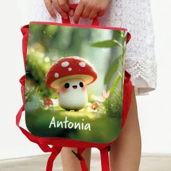 Personalisierter Glückspilz Kindergarten Rucksack mit Name | Geschenk für Kinder