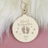 Personalisierter Holzanhänger - Mein 1. Weihnachten | Weihnachtsbaumschmuck & Geschenkanhänger