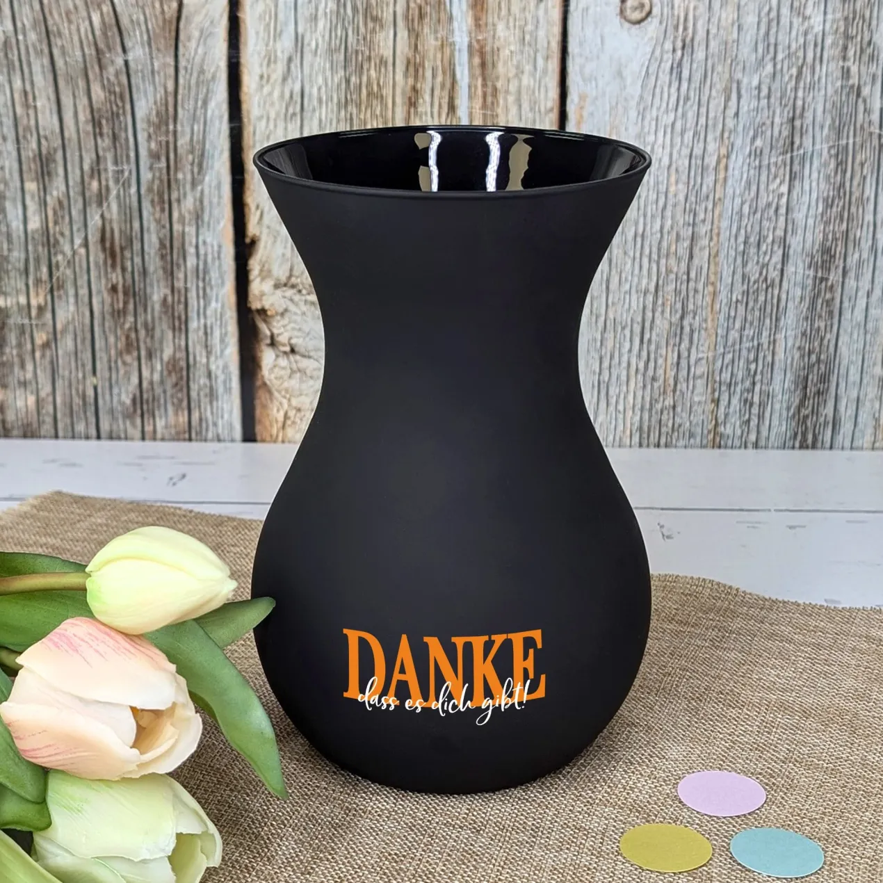 Personalisierte Ritzenhoff Vase als Dankeschön mit eigenem Text | 3 Farben zur Auswahl