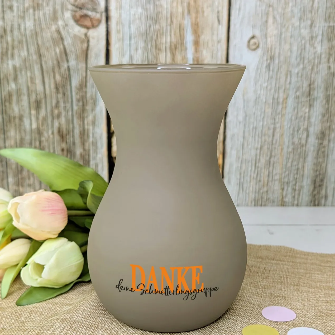 Personalisierte Ritzenhoff Vase als Dankeschön mit eigenem Text | 3 Farben zur Auswahl