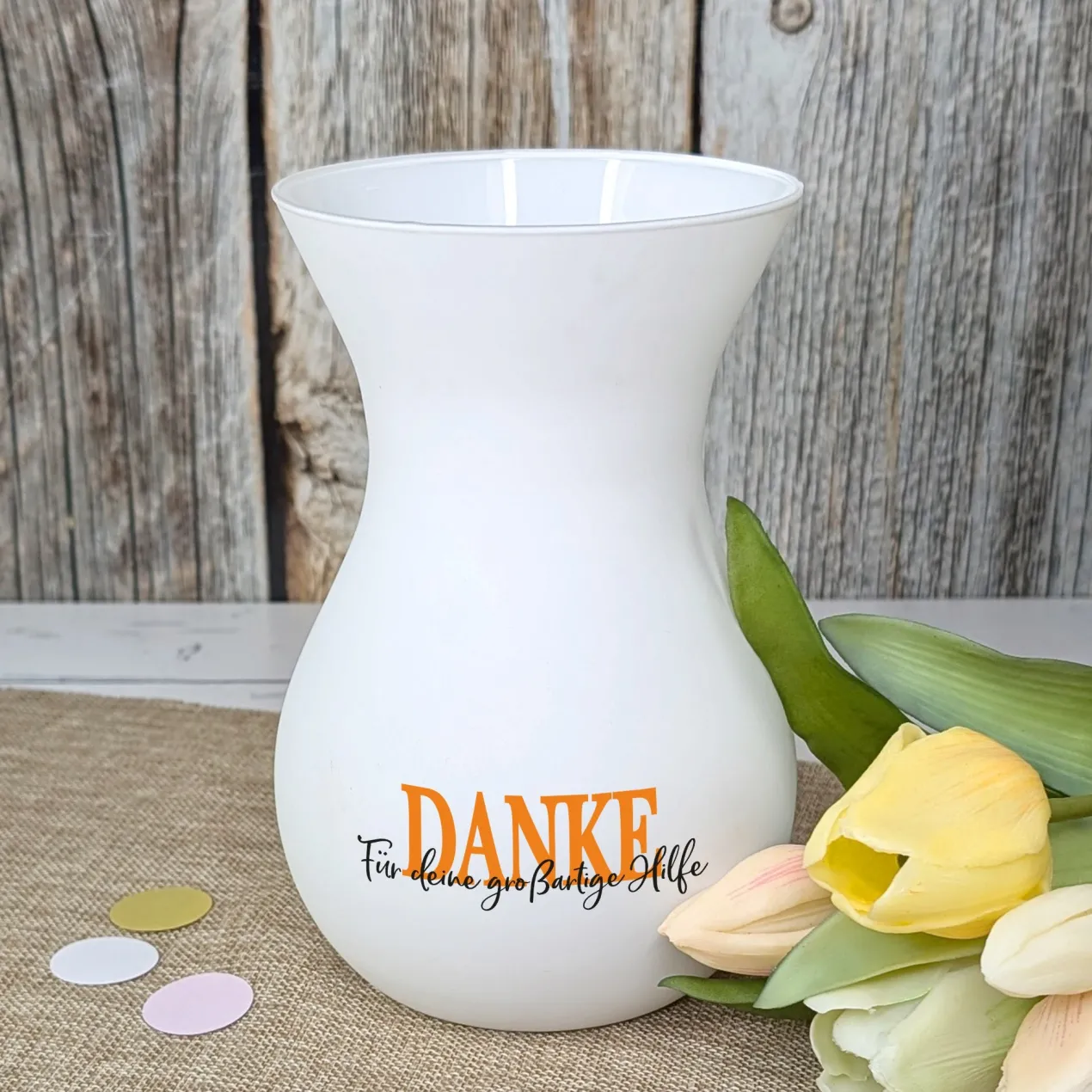 Personalisierte Ritzenhoff Vase als Dankeschön mit eigenem Text | 3 Farben zur Auswahl