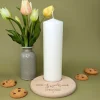 Personalisierter Kerzenteller aus Buchenholz zum Einzug mit Wunschtext | Home Sweet Home