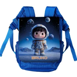 Personalisierter Kindergarten Rucksack mit Name & Astronaut Motiv | Geschenk für Jungen