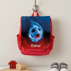 Personalisierter Kindergarten Rucksack mit Name & Fußball Motiv | Geschenk für Kinder & Jungen